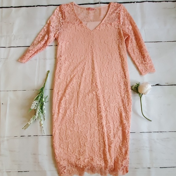 Hello MIZ Dresses & Skirts - Pink Lace "Maternity" Dress